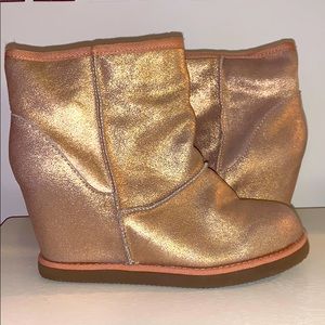 Ankle boots pink shimmer